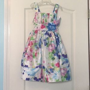 A special occasion white flower dress.